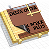 DELTA-FOXX PLUS диффузионная мембрана для пологих скатов с двумя зонами проклейки, 270 гр./м.кв., 1,5 х 50 м., 75 м.кв.