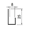 L профиль: PDP-100 (L-8) под панели: 8 мм, 25 х 11 х 3000 мм.