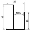 F профиль: PDP-100 (F-37) под панели 12 мм., 37 х 26 х 26 х 3000 мм.