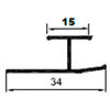 H профиль: H-8 PDP-100 (H8)  под панели 8 мм., 15 х 34 х 3000 мм.