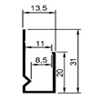 L профиль: PDP-100 (L-8/10) под панели: 8, 10 мм., 31 х 20 х 13,5 х 3000 мм.